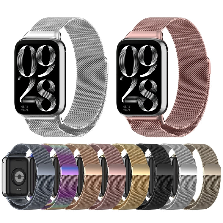 For Xiaomi Mi Band 8 Pro Milan Magnetic Steel Mesh Watch Band(Rose Gold) - Watch Bands by PMC Jewellery | Online Shopping South Africa | PMC Jewellery