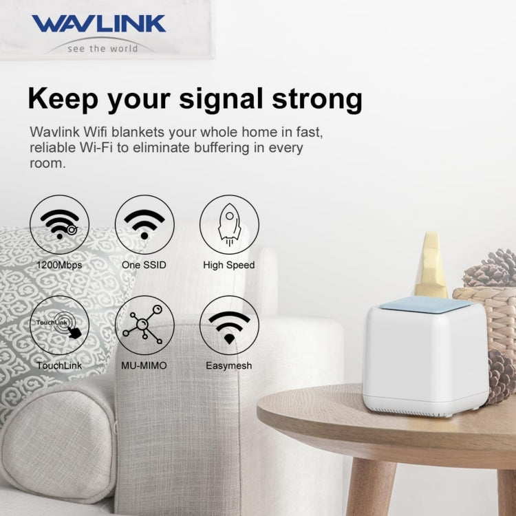 WAVLINK WN535M2 For Home Office 2pcs Mesh Wireless Router AC1200 Dual Band WiFi Signal Booster, Plug:UK Plug - Wireless Routers by WAVLINK | Online Shopping South Africa | PMC Jewellery | Buy Now Pay Later Mobicred