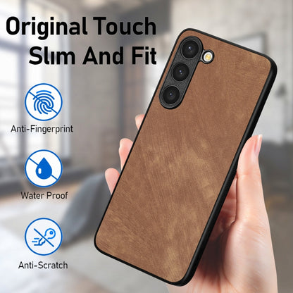 For Samsung Galaxy S25+ 5G Vintage Leather PC Back Cover Phone Case(Brown) - Galaxy S25+ 5G Cases by PMC Jewellery | Online Shopping South Africa | PMC Jewellery | Buy Now Pay Later Mobicred