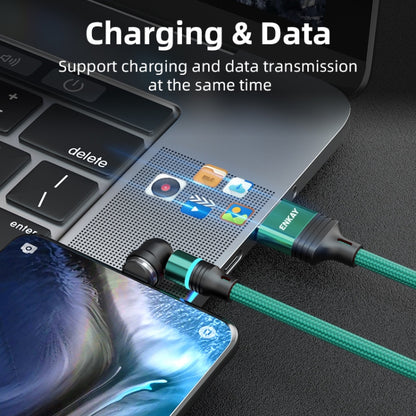 ENKAY 3 in 1 3A USB to Type-C / 8 Pin / Micro USB Magnetic 540 Degrees Rotating Fast Charging Cable, Length:1m(Black) - Charging Cable & Head by ENKAY | Online Shopping South Africa | PMC Jewellery | Buy Now Pay Later Mobicred