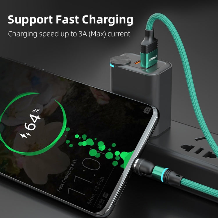 ENKAY 3 in 1 3A USB to Type-C / 8 Pin / Micro USB Magnetic 540 Degrees Rotating Fast Charging Cable, Length:2m(Black) - Charging Cable & Head by ENKAY | Online Shopping South Africa | PMC Jewellery | Buy Now Pay Later Mobicred