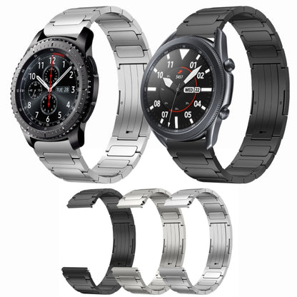 For Samsung Gear S3 Frontier 22mm I-Shaped Titanium Alloy Watch Band(Black) - Watch Bands by PMC Jewellery | Online Shopping South Africa | PMC Jewellery