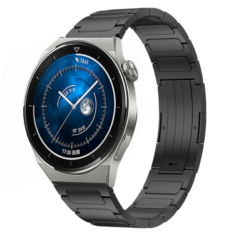 For Huawei Watch GT3 Pro 46mm 22mm I-Shaped Titanium Alloy Watch Band(Black) - Watch Bands by PMC Jewellery | Online Shopping South Africa | PMC Jewellery