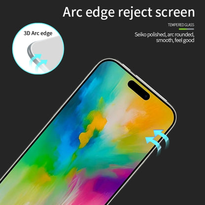 For iPhone 16 Plus PINWUYO 9H 3D Curved Full Screen Explosion-proof Tempered Glass Film(Black) - iPhone 16 Plus Tempered Glass by PINWUYO | Online Shopping South Africa | PMC Jewellery | Buy Now Pay Later Mobicred