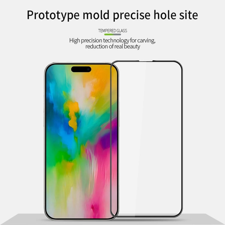 For iPhone 16 Pro PINWUYO 9H 3D Curved Full Screen Explosion-proof Tempered Glass Film(Black) - iPhone 16 Pro Tempered Glass by PINWUYO | Online Shopping South Africa | PMC Jewellery | Buy Now Pay Later Mobicred