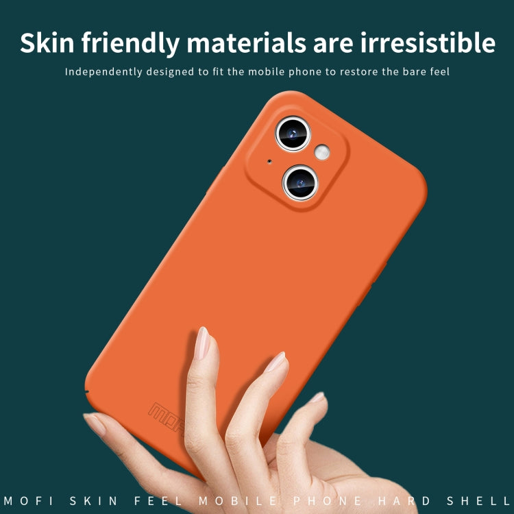 For iPhone 14 Plus MOFI Qin Series Skin Feel All-inclusive PC Phone Case(Orange) - iPhone 14 Plus Cases by MOFI | Online Shopping South Africa | PMC Jewellery