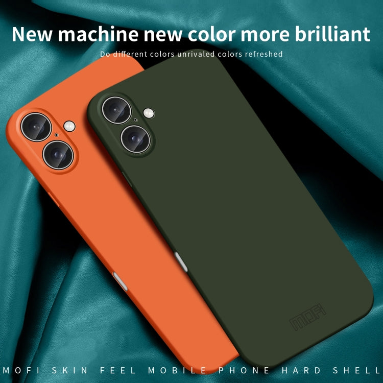 For iPhone 16 MOFI Qin Series Skin Feel All-inclusive PC Phone Case(Green) - iPhone 16 Cases by MOFI | Online Shopping South Africa | PMC Jewellery | Buy Now Pay Later Mobicred