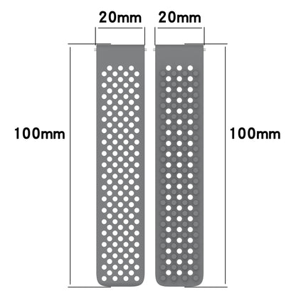 For Garmin Approach S40 20mm Holes Breathable 3D Dots Silicone Watch Band(White) - Watch Bands by PMC Jewellery | Online Shopping South Africa | PMC Jewellery
