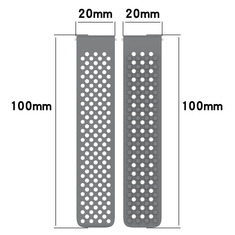 For Garmin Forerunner 55 20mm Holes Breathable 3D Dots Silicone Watch Band(White+Grey) - Watch Bands by PMC Jewellery | Online Shopping South Africa | PMC Jewellery