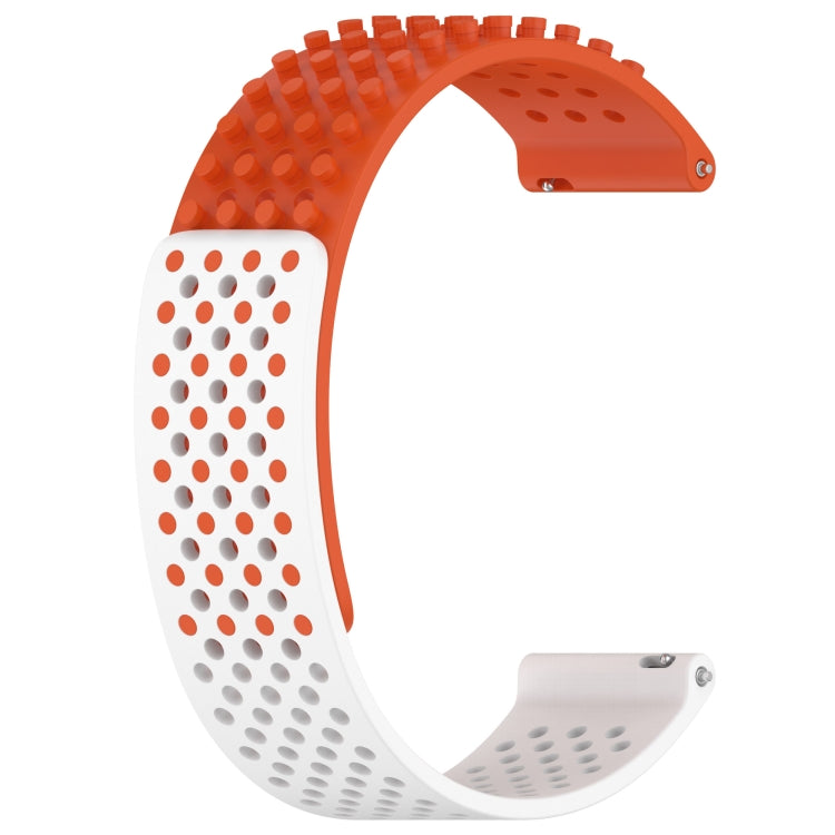 For Xiaomi Watch S2 42mm 22mm Holes Breathable 3D Dots Silicone Watch Band(Orange+White) - Watch Bands by PMC Jewellery | Online Shopping South Africa | PMC Jewellery