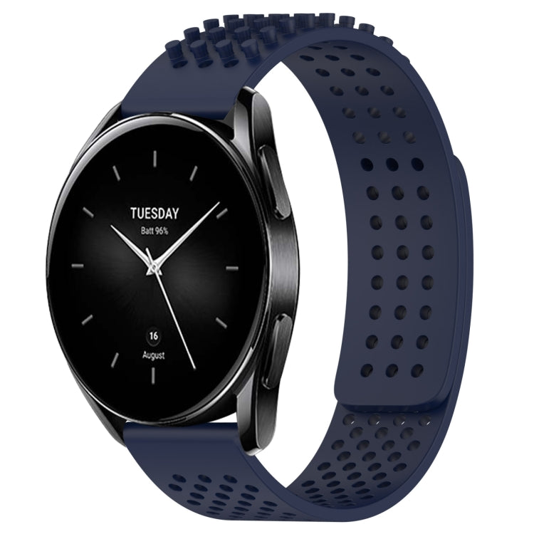 For Xiaomi Watch S2 42mm 22mm Holes Breathable 3D Dots Silicone Watch Band(Midnight Blue) - Watch Bands by PMC Jewellery | Online Shopping South Africa | PMC Jewellery