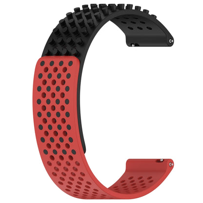 For Xiaomi MI Watch S1 22mm Holes Breathable 3D Dots Silicone Watch Band(Black+Red) - Watch Bands by PMC Jewellery | Online Shopping South Africa | PMC Jewellery