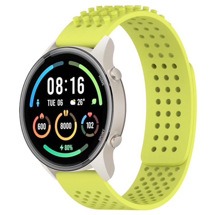 For Xiaomi MI Watch Sport 22mm Holes Breathable 3D Dots Silicone Watch Band(Lime Green) - Watch Bands by PMC Jewellery | Online Shopping South Africa | PMC Jewellery