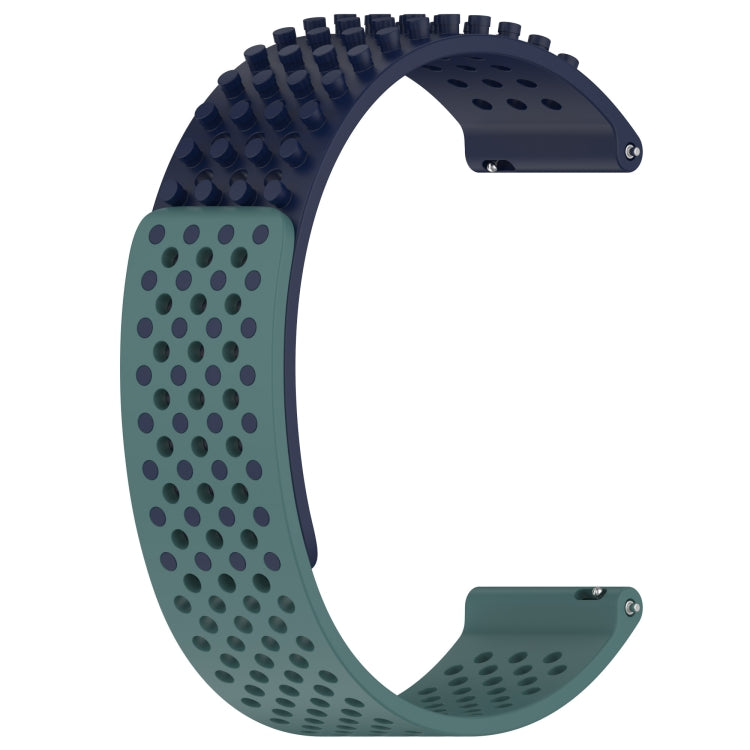 For Xiaomi MI Watch Sport 22mm Holes Breathable 3D Dots Silicone Watch Band(Midnight Blue+Olive Green) - Watch Bands by PMC Jewellery | Online Shopping South Africa | PMC Jewellery