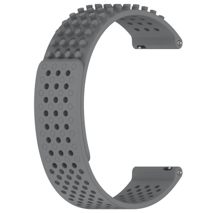 For Xiaomi Haylou RT2 LS10 22mm Holes Breathable 3D Dots Silicone Watch Band(Grey) - Watch Bands by PMC Jewellery | Online Shopping South Africa | PMC Jewellery