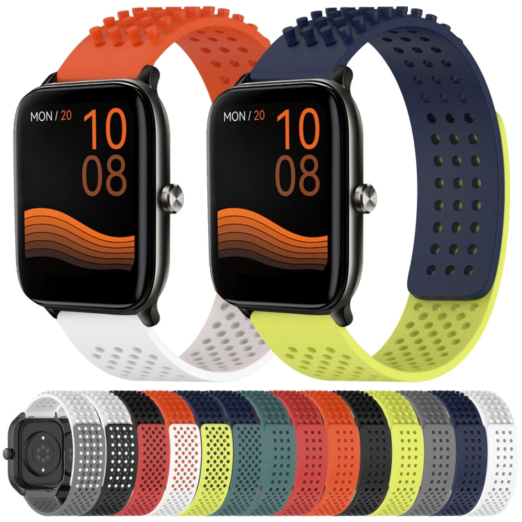 For Xiaomi MI Watch Sport 22mm Holes Breathable 3D Dots Silicone Watch Band(Orange) - Watch Bands by PMC Jewellery | Online Shopping South Africa | PMC Jewellery