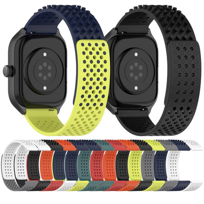 For Xiaomi Haylou RT2 LS10 22mm Holes Breathable 3D Dots Silicone Watch Band(Orange) - Watch Bands by PMC Jewellery | Online Shopping South Africa | PMC Jewellery