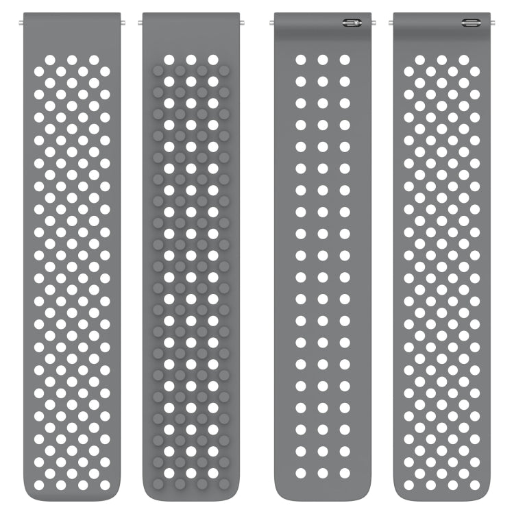 For Xiaomi Haylou RT2 LS10 22mm Holes Breathable 3D Dots Silicone Watch Band(White+Black) - Watch Bands by PMC Jewellery | Online Shopping South Africa | PMC Jewellery