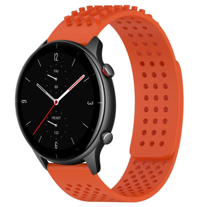 For Amazfit GTR 2e 22mm Holes Breathable 3D Dots Silicone Watch Band(Orange) - Watch Bands by PMC Jewellery | Online Shopping South Africa | PMC Jewellery