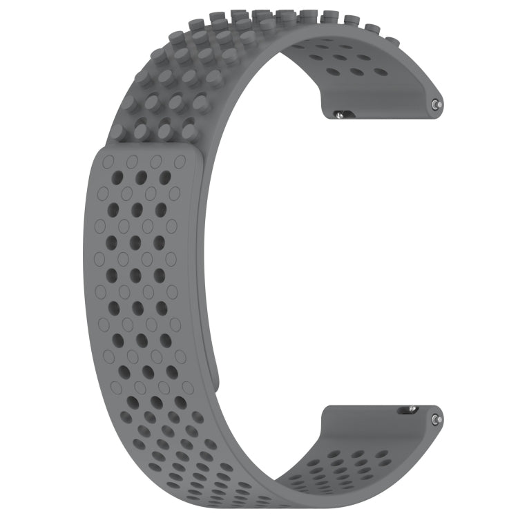 For Amazfit 3 22mm Holes Breathable 3D Dots Silicone Watch Band(Grey) - Watch Bands by PMC Jewellery | Online Shopping South Africa | PMC Jewellery