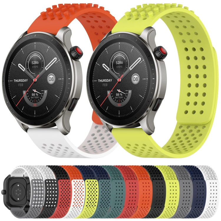 For Amazfit GTR 3 Pro 22mm Holes Breathable 3D Dots Silicone Watch Band(Black+Red) - Watch Bands by PMC Jewellery | Online Shopping South Africa | PMC Jewellery