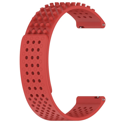 For Garmin Forerunner 265 22mm Holes Breathable 3D Dots Silicone Watch Band(Red) - Watch Bands by PMC Jewellery | Online Shopping South Africa | PMC Jewellery