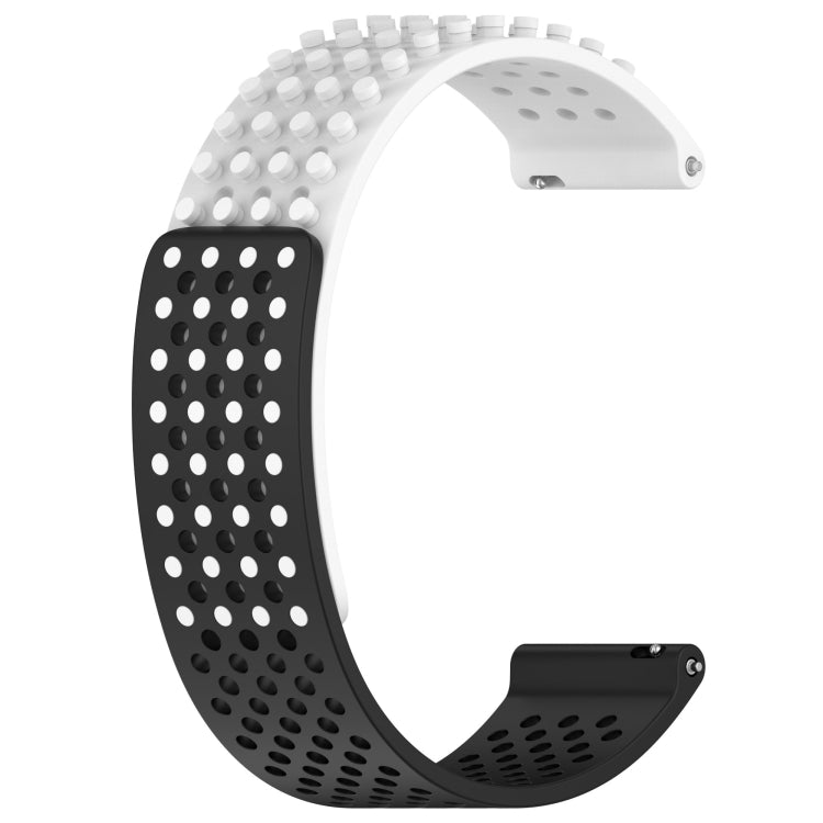 For Garmin Venu 2 22mm Holes Breathable 3D Dots Silicone Watch Band(White+Black) - Watch Bands by PMC Jewellery | Online Shopping South Africa | PMC Jewellery