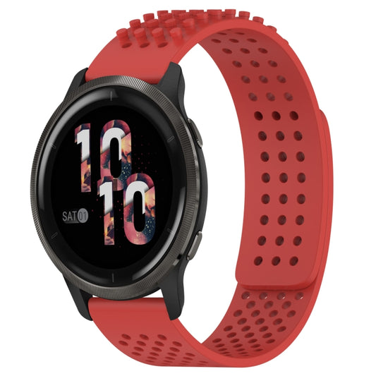 For Garmin Venu 2 22mm Holes Breathable 3D Dots Silicone Watch Band(Red) - Watch Bands by PMC Jewellery | Online Shopping South Africa | PMC Jewellery