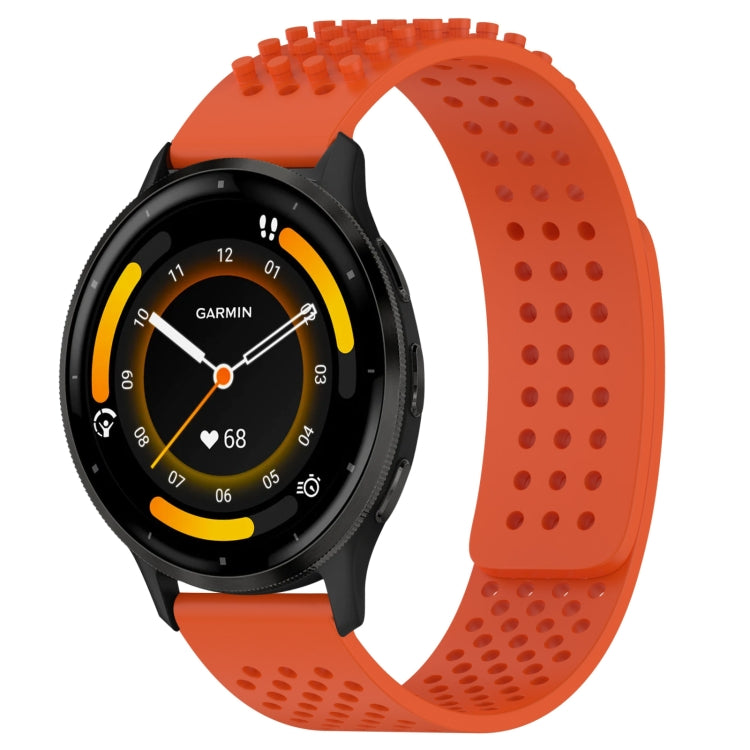 For Garmin Venu 3 22mm Holes Breathable 3D Dots Silicone Watch Band(Orange) - Watch Bands by PMC Jewellery | Online Shopping South Africa | PMC Jewellery