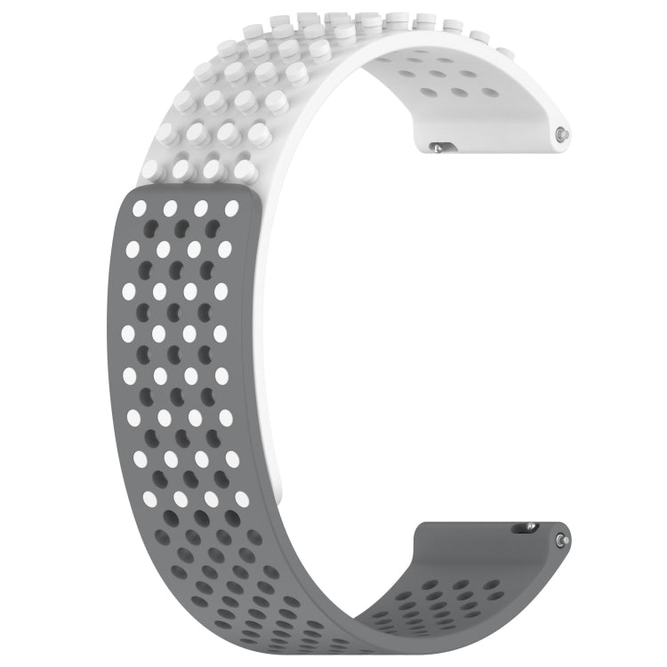 For SUUNTO 9 Peak Pro 22mm Holes Breathable 3D Dots Silicone Watch Band(White+Grey) -  by PMC Jewellery | Online Shopping South Africa | PMC Jewellery