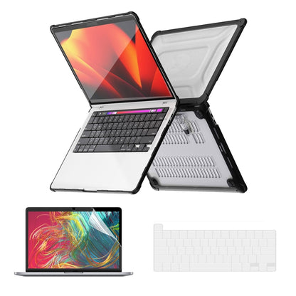 For MacBook Pro 16 A2141 ENKAY Hat-Prince 3 in 1 Protective Bracket Case Cover Hard Shell with TPU Keyboard Film / PET Screen Protector, Version:US(Black) - MacBook Pro Cases by ENKAY | Online Shopping South Africa | PMC Jewellery | Buy Now Pay Later Mobicred