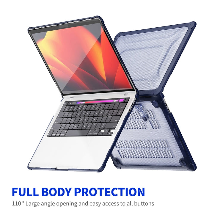 For MacBook Pro 16 A2141 ENKAY Hat-Prince 3 in 1 Protective Bracket Case Cover Hard Shell with TPU Keyboard Film / PET Screen Protector, Version:US(Dark Blue) - MacBook Pro Cases by ENKAY | Online Shopping South Africa | PMC Jewellery | Buy Now Pay Later Mobicred