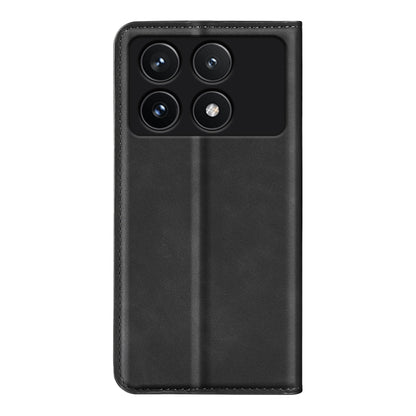 For Xiaomi Redmi K70 Retro-skin Magnetic Suction Leather Phone Case(Black) - K70 Cases by PMC Jewellery | Online Shopping South Africa | PMC Jewellery | Buy Now Pay Later Mobicred