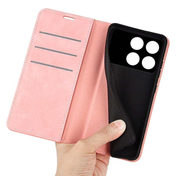 For Xiaomi Redmi K70 Retro-skin Magnetic Suction Leather Phone Case(Pink) - K70 Cases by PMC Jewellery | Online Shopping South Africa | PMC Jewellery | Buy Now Pay Later Mobicred