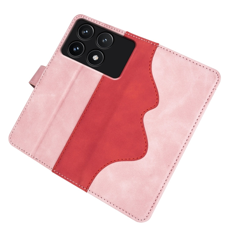 For Xiaomi Redmi K70 Stitching Horizontal Flip Leather Phone Case(Red) - K70 Cases by PMC Jewellery | Online Shopping South Africa | PMC Jewellery | Buy Now Pay Later Mobicred