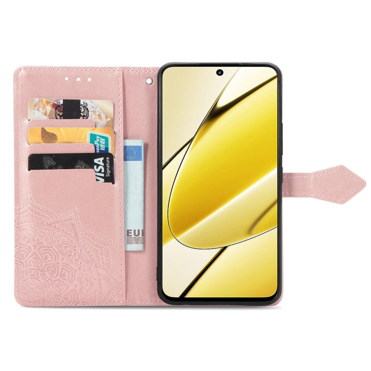 For Realme 11  5G Mandala Flower Embossed Leather Phone Case(Rose Gold) - Realme Cases by PMC Jewellery | Online Shopping South Africa | PMC Jewellery | Buy Now Pay Later Mobicred