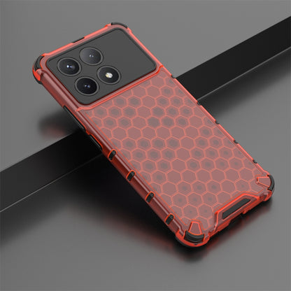 For Redmi K70 Shockproof Honeycomb Phone Case(Red) - Xiaomi Cases by PMC Jewellery | Online Shopping South Africa | PMC Jewellery