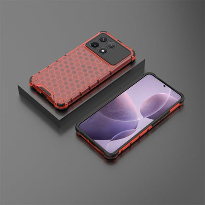 For Redmi K70 Pro Shockproof Honeycomb Phone Case(Red) - K70 Pro Cases by PMC Jewellery | Online Shopping South Africa | PMC Jewellery | Buy Now Pay Later Mobicred