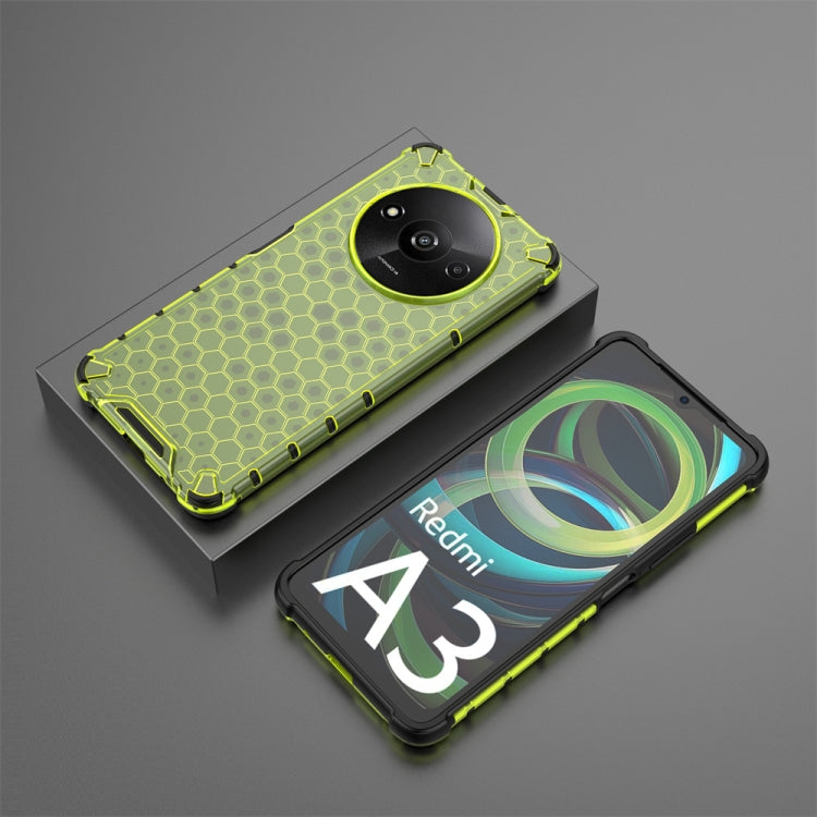 For Xiaomi Redmi A3 Shockproof Honeycomb Phone Case(Green) - Xiaomi Cases by PMC Jewellery | Online Shopping South Africa | PMC Jewellery | Buy Now Pay Later Mobicred