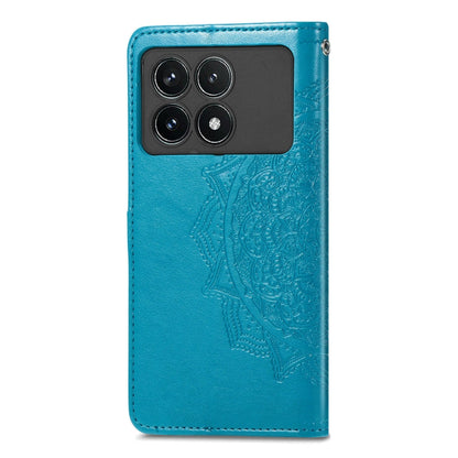 For Xiaomi Redmi K70 Pro Mandala Flower Embossed Leather Phone Case(Blue) - K70 Pro Cases by PMC Jewellery | Online Shopping South Africa | PMC Jewellery | Buy Now Pay Later Mobicred