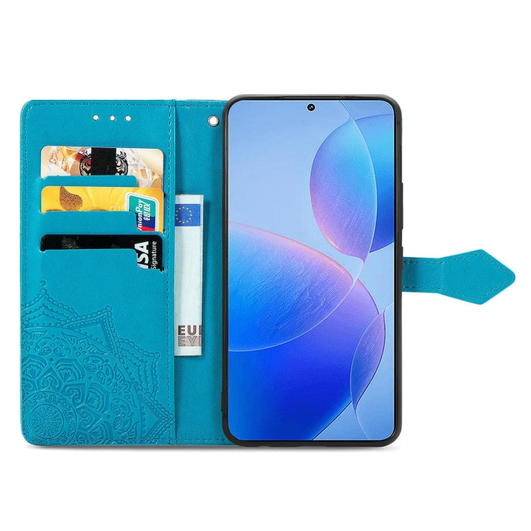 For Xiaomi Redmi K70 Pro Mandala Flower Embossed Leather Phone Case(Blue) - K70 Pro Cases by PMC Jewellery | Online Shopping South Africa | PMC Jewellery | Buy Now Pay Later Mobicred