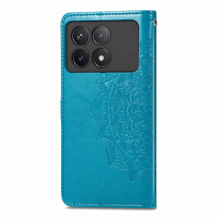 For Xiaomi Redmi K70 Mandala Flower Embossed Leather Phone Case(Blue) - K70 Cases by PMC Jewellery | Online Shopping South Africa | PMC Jewellery | Buy Now Pay Later Mobicred