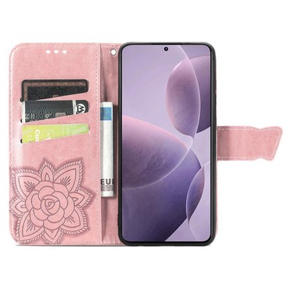 For Xiaomi Redmi K70 Butterfly Love Flower Embossed Leather Phone Case(Rose Gold) - K70 Cases by PMC Jewellery | Online Shopping South Africa | PMC Jewellery | Buy Now Pay Later Mobicred