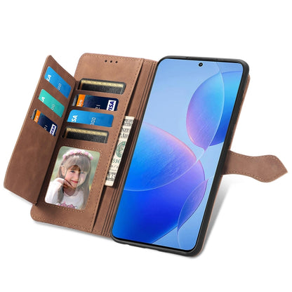 For Xiaomi Redmi K70 Pro Embossed Flower Zipper Leather Phone Case(Brown) - K70 Pro Cases by PMC Jewellery | Online Shopping South Africa | PMC Jewellery | Buy Now Pay Later Mobicred