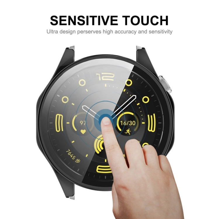 For Huawei Watch GT 4 46mm ENKAY Hat-Prince Full Coverage PC + Tempered Film Integrated Watch Protective Case(Black) - Watch Cases by ENKAY | Online Shopping South Africa | PMC Jewellery | Buy Now Pay Later Mobicred