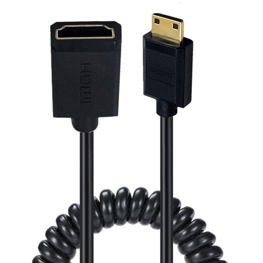 JUNSUNMAY 4K 60Hz Mini HDMI Male to HDMI 2.0V Female Spring Cable, Length:1.8m(Straight) - Cable by JUNSUNMAY | Online Shopping South Africa | PMC Jewellery | Buy Now Pay Later Mobicred