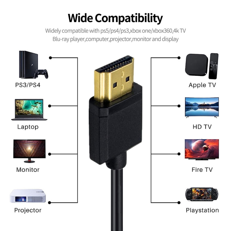 JUNSUNMAY 4K 60Hz HDMI Male to Male HDMI 2.0V Elbow Head Spring Cable, Length:1.2m(Left) - Cable by JUNSUNMAY | Online Shopping South Africa | PMC Jewellery