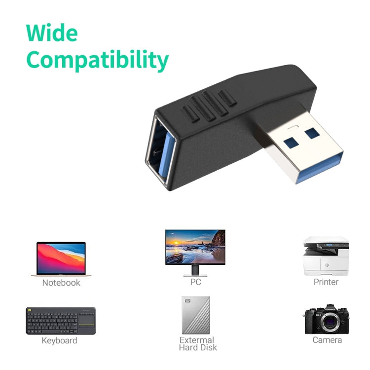 ENKAY USB 3.0 Adapter 90 Degree Angle Male to Female Combo Coupler Extender Connector, Angle:Vertical Up + Down - USB 3.0 by ENKAY | Online Shopping South Africa | PMC Jewellery | Buy Now Pay Later Mobicred