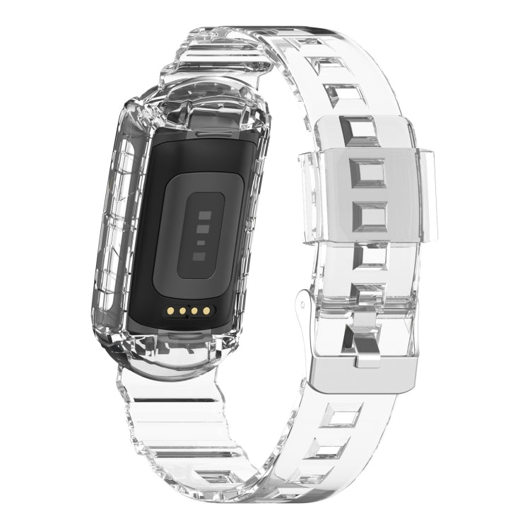 For Fitbit Charge 6 / 5 / 4 / 3 Armor Integrated TPU Watch Band(Transparent) - Watch Bands by PMC Jewellery | Online Shopping South Africa | PMC Jewellery | Buy Now Pay Later Mobicred