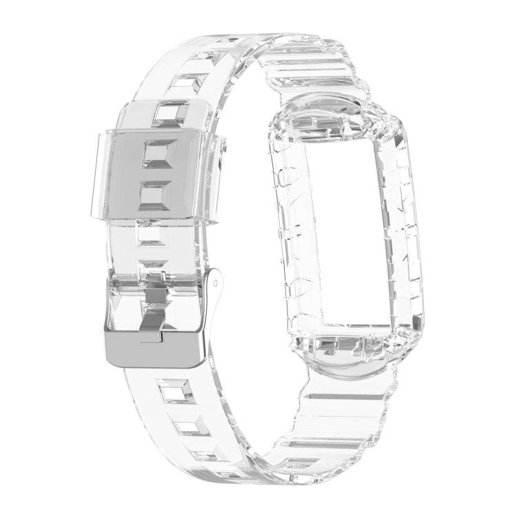 For Fitbit Charge 6 / 5 / 4 / 3 Armor Integrated TPU Watch Band(Transparent) - Watch Bands by PMC Jewellery | Online Shopping South Africa | PMC Jewellery | Buy Now Pay Later Mobicred